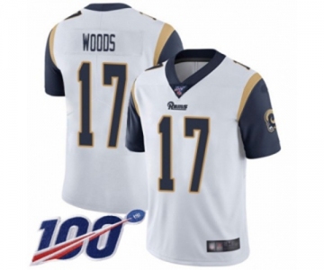 Men's Los Angeles Rams #17 Robert Woods White Vapor Untouchable Limited Player 100th Season Football Jersey