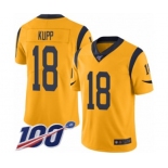 Men's Los Angeles Rams #18 Cooper Kupp Limited Gold Rush Vapor Untouchable 100th Season Football Jersey