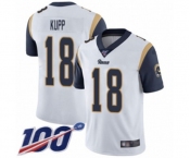 Men's Los Angeles Rams #18 Cooper Kupp White Vapor Untouchable Limited Player 100th Season Football Jersey