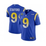 Men's Los Angeles Rams 2022 #9 Matthew Stafford Blue With 4-star C Patch Stitched NFL Jersey