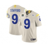 Men's Los Angeles Rams 2022 #9 Matthew Stafford Bone White With 4-star C Patch Stitched NFL Jersey