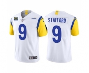 Men's Los Angeles Rams 2022 #9 Matthew Stafford White With 4-star C Patch Stitched NFL Jersey