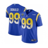 Men's Los Angeles Rams 2022 #99 Aaron Donald Blue With 4-star C Patch Stitched NFL Jersey