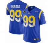 Men's Los Angeles Rams 2022 #99 Aaron Donald Blue With 4-star C Patch Stitched NFL Jersey