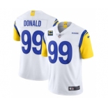 Men's Los Angeles Rams 2022 #99 Aaron Donald White With 4-star C Patch Stitched NFL Jersey