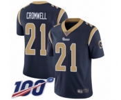 Men's Los Angeles Rams #21 Nolan Cromwell Navy Blue Team Color Vapor Untouchable Limited Player 100th Season Football Jersey