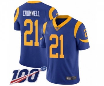 Men's Los Angeles Rams #21 Nolan Cromwell Royal Blue Alternate Vapor Untouchable Limited Player 100th Season Football Jersey