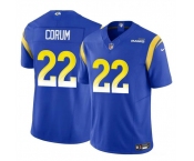 Men's Los Angeles Rams #22 Blake Corum Blue 2024 Draft F.U.S.E. Vapor Untouchable Football Stitched Jersey