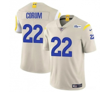 Men's Los Angeles Rams #22 Blake Corum Bone 2024 Draft Vapor Untouchable Football Stitched Jersey