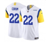 Men's Los Angeles Rams #22 Blake Corum White 2024 Draft F.U.S.E. Vapor Untouchable Football Stitched Jersey