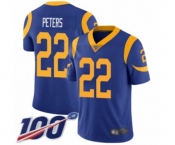 Men's Los Angeles Rams #22 Marcus Peters Royal Blue Alternate Vapor Untouchable Limited Player 100th Season Football Jersey