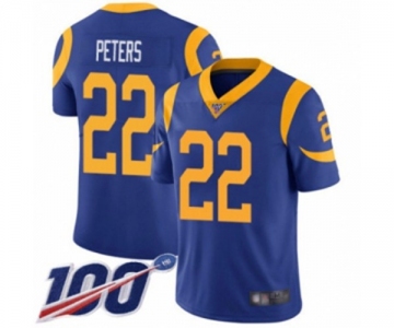 Men's Los Angeles Rams #22 Marcus Peters Royal Blue Alternate Vapor Untouchable Limited Player 100th Season Football Jersey