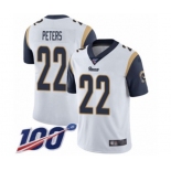 Men's Los Angeles Rams #22 Marcus Peters White Vapor Untouchable Limited Player 100th Season Football Jersey