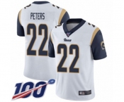 Men's Los Angeles Rams #22 Marcus Peters White Vapor Untouchable Limited Player 100th Season Football Jersey