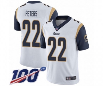 Men's Los Angeles Rams #22 Marcus Peters White Vapor Untouchable Limited Player 100th Season Football Jersey