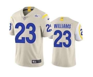 Men's Los Angeles Rams #23 Kyren Williams Bone Vapor Untouchable Limited Stitched Football Jersey