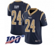 Men's Los Angeles Rams #24 Taylor Rapp Navy Blue Team Color Vapor Untouchable Limited Player 100th Season Football Jersey