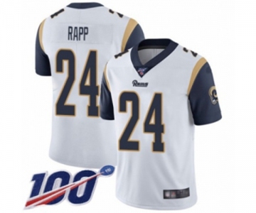 Men's Los Angeles Rams #24 Taylor Rapp White Vapor Untouchable Limited Player 100th Season Football Jersey