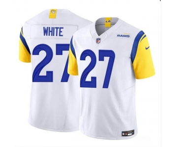 Men's Los Angeles Rams #27 Tre'Davious White White 2024 F.U.S.E. Vapor Untouchable Football Stitched Jersey