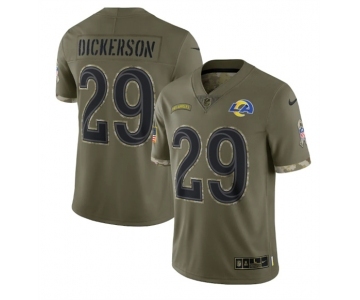 Men's Los Angeles Rams #29 Eric Dickerson 2022 Olive Salute To Service Limited Stitched Jersey