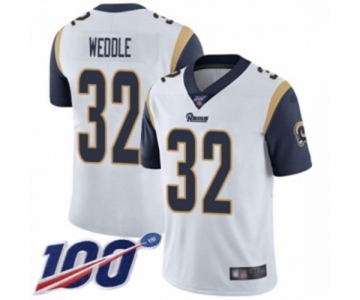 Men's Los Angeles Rams #32 Eric Weddle White Vapor Untouchable Limited Player 100th Season Football Jersey