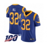 Men's Los Angeles Rams #32 Troy Hill Royal Blue Alternate Vapor Untouchable Limited Player 100th Season Football Jersey