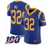 Men's Los Angeles Rams #32 Troy Hill Royal Blue Alternate Vapor Untouchable Limited Player 100th Season Football Jersey