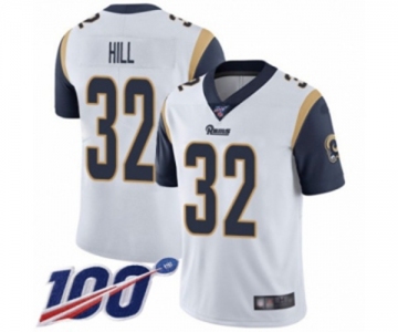 Men's Los Angeles Rams #32 Troy Hill White Vapor Untouchable Limited Player 100th Season Football Jersey