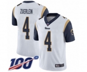 Men's Los Angeles Rams #4 Greg Zuerlein White Vapor Untouchable Limited Player 100th Season Football Jersey