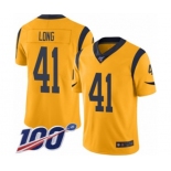 Men's Los Angeles Rams #41 David Long Limited Gold Rush Vapor Untouchable 100th Season Football Jersey