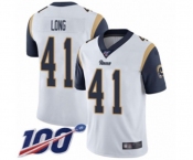 Men's Los Angeles Rams #41 David Long White Vapor Untouchable Limited Player 100th Season Football Jersey