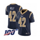 Men's Los Angeles Rams #42 John Kelly Navy Blue Team Color Vapor Untouchable Limited Player 100th Season Football Jersey