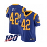 Men's Los Angeles Rams #42 John Kelly Royal Blue Alternate Vapor Untouchable Limited Player 100th Season Football Jersey