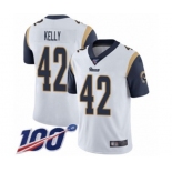 Men's Los Angeles Rams #42 John Kelly White Vapor Untouchable Limited Player 100th Season Football Jersey