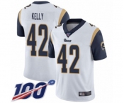 Men's Los Angeles Rams #42 John Kelly White Vapor Untouchable Limited Player 100th Season Football Jersey