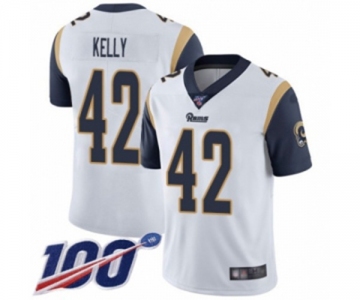 Men's Los Angeles Rams #42 John Kelly White Vapor Untouchable Limited Player 100th Season Football Jersey