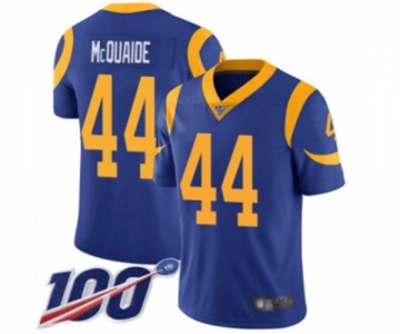 Men's Los Angeles Rams #44 Jacob McQuaide Royal Blue Alternate Vapor Untouchable Limited Player 100th Season Football Jersey