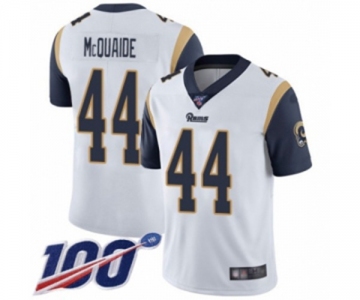 Men's Los Angeles Rams #44 Jacob McQuaide White Vapor Untouchable Limited Player 100th Season Football Jersey