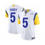 Men's Los Angeles Rams #5 Jalen Ramsey White 2023 F.U.S.E. Vapor Untouchable Limited Football Stitched Jersey