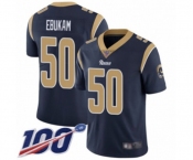 Men's Los Angeles Rams #50 Samson Ebukam Navy Blue Team Color Vapor Untouchable Limited Player 100th Season Football Jersey