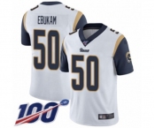 Men's Los Angeles Rams #50 Samson Ebukam White Vapor Untouchable Limited Player 100th Season Football Jersey