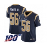 Men's Los Angeles Rams #56 Dante Fowler Jr Navy Blue Team Color Vapor Untouchable Limited Player 100th Season Football Jersey