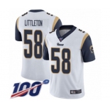 Men's Los Angeles Rams #58 Cory Littleton White Vapor Untouchable Limited Player 100th Season Football Jersey