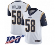 Men's Los Angeles Rams #58 Cory Littleton White Vapor Untouchable Limited Player 100th Season Football Jersey