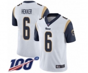 Men's Los Angeles Rams #6 Johnny Hekker White Vapor Untouchable Limited Player 100th Season Football Jersey