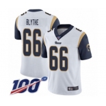 Men's Los Angeles Rams #66 Austin Blythe White Vapor Untouchable Limited Player 100th Season Football Jersey