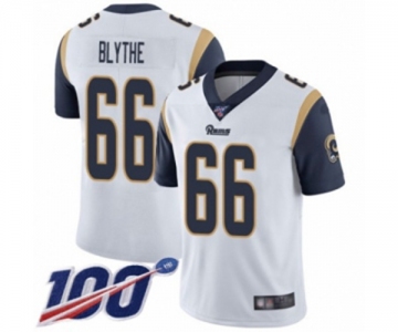 Men's Los Angeles Rams #66 Austin Blythe White Vapor Untouchable Limited Player 100th Season Football Jersey