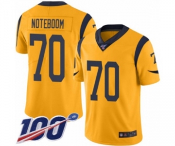 Men's Los Angeles Rams #70 Joseph Noteboom Limited Gold Rush Vapor Untouchable 100th Season Football Jersey