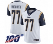 Men's Los Angeles Rams #77 Andrew Whitworth White Vapor Untouchable Limited Player 100th Season Football Jersey