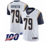 Men's Los Angeles Rams #79 Rob Havenstein White Vapor Untouchable Limited Player 100th Season Football Jersey